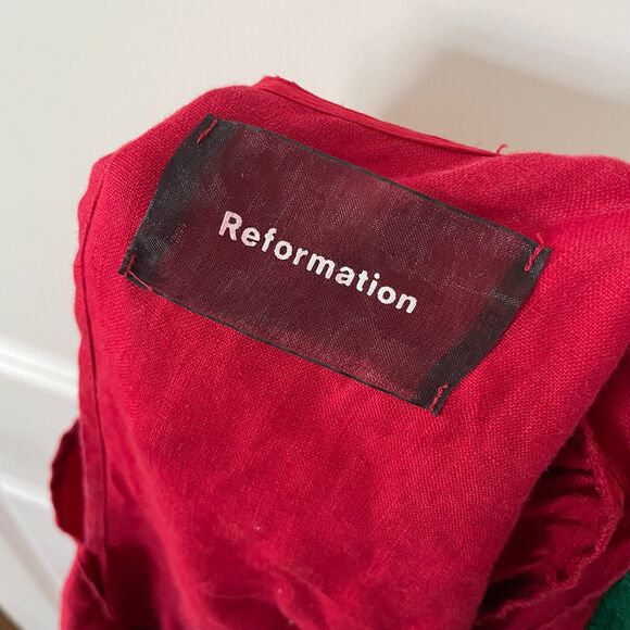 Reformation Sally Dress in Red 100% Linen - Size S (Orig. $198) - Picture 3 of 5